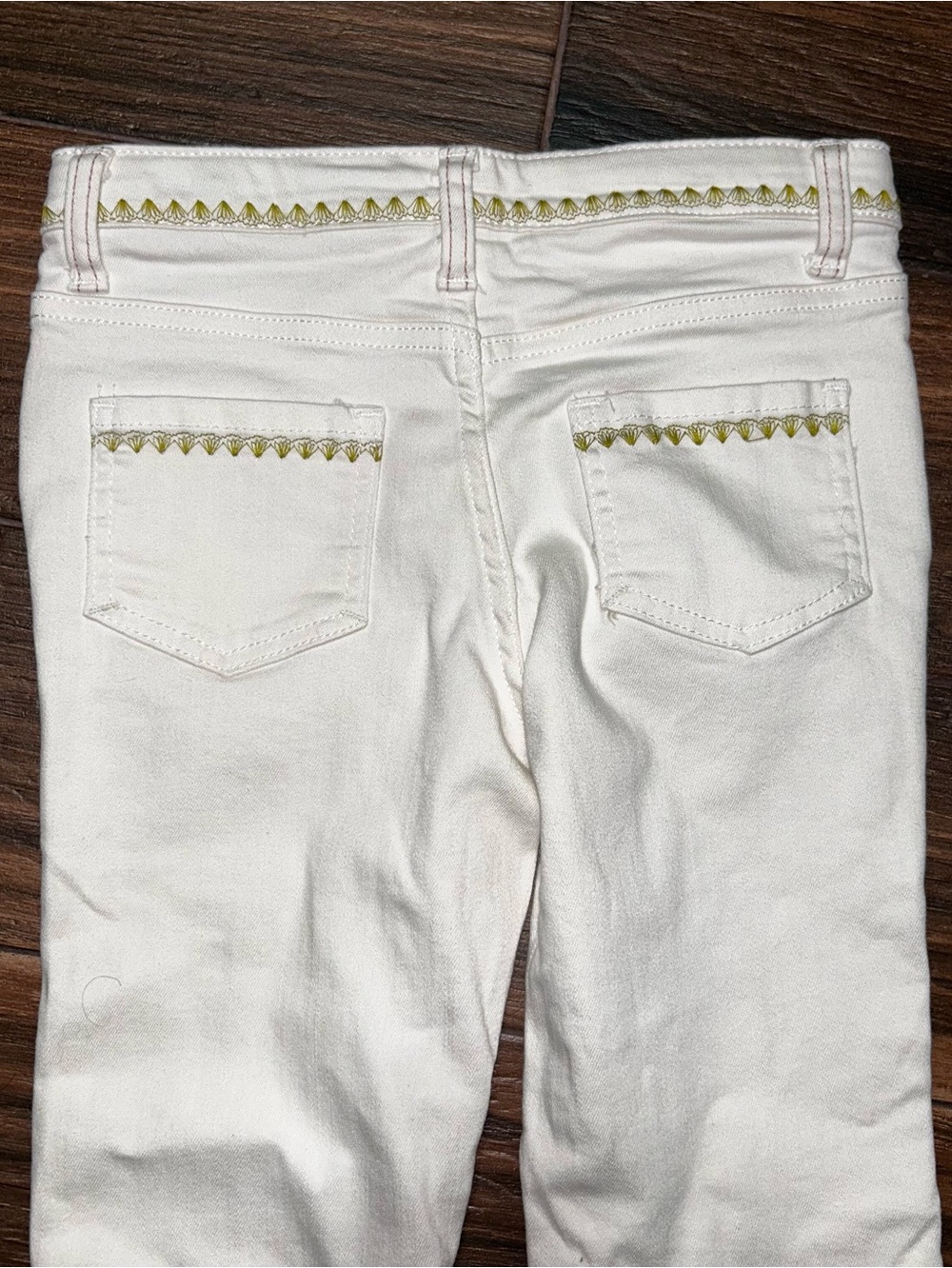 Matilda Jane Enchanted Garden Logan Straight Leg Cropped Jeans 8 Cream - Picture 6 of 9